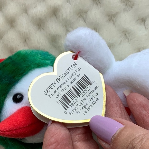 Ty Jingle Beanies Collection Snowgirl Plush Ornament Stuffed Animal Toy w Tags - Picture 9 of 16